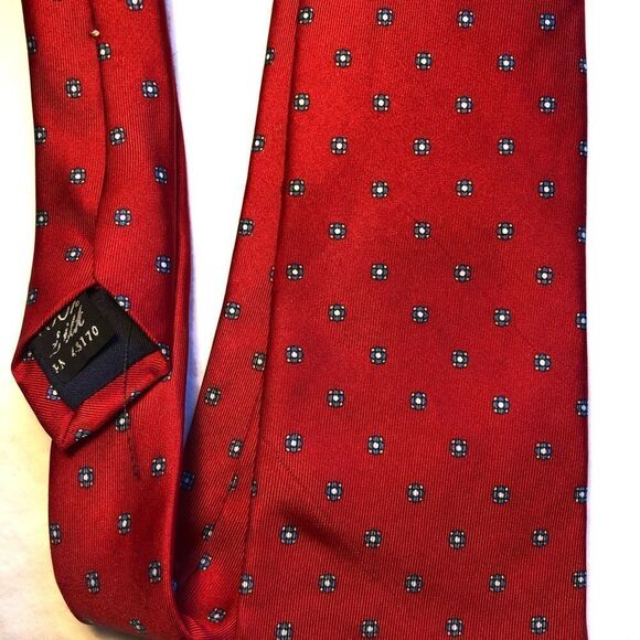 Vintage Geoffrey Beene Mens tie 100% Silk Red/Blue - Picture 1 of 4